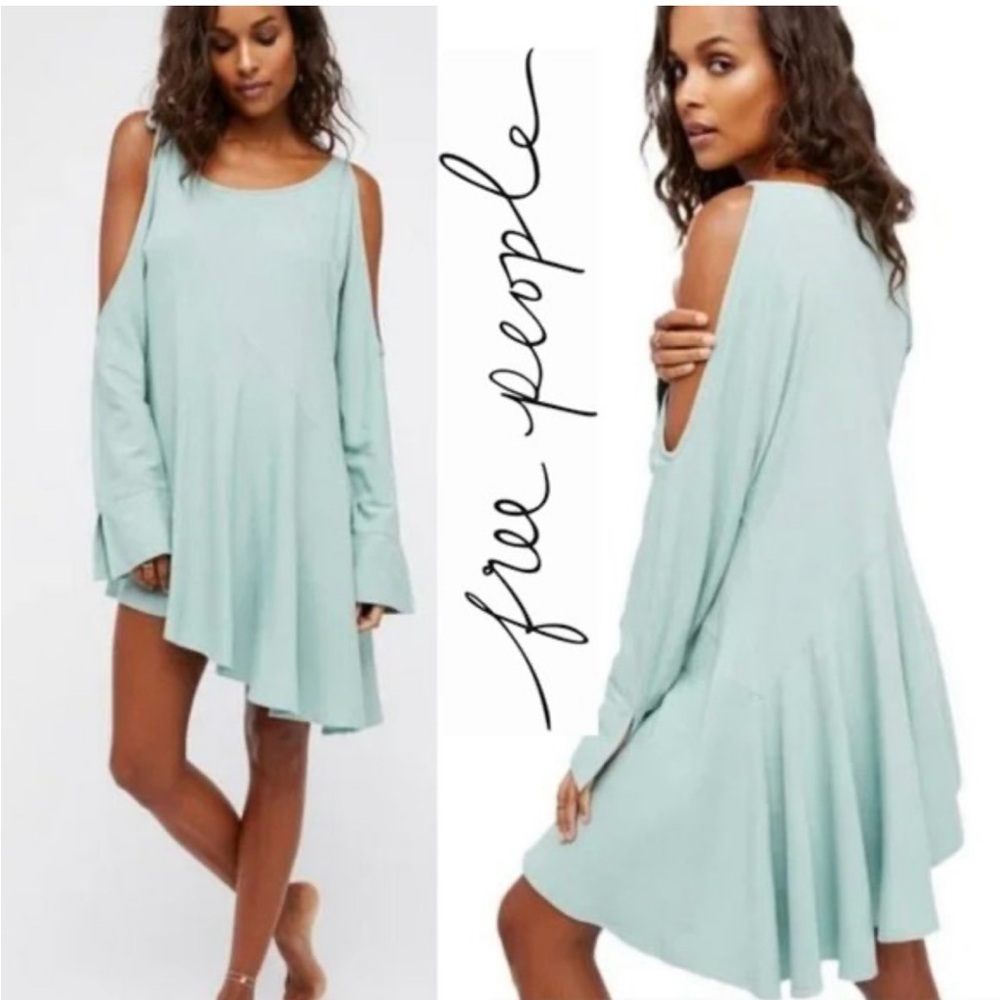 Free People Cold Shoulder Asymmetrical Tunic Top Size L